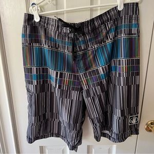 Mens VOODOO abstract Stretch Boardshorts Size 36 with zip pocket